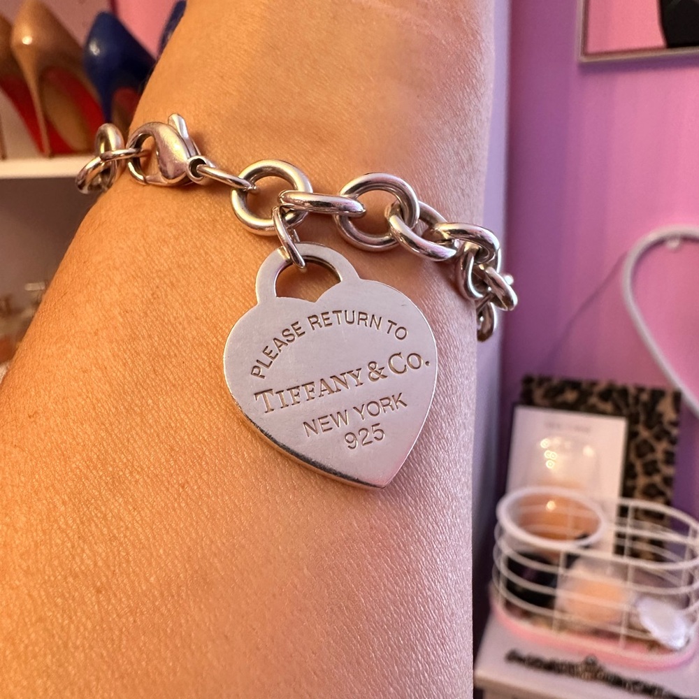 Tiffany & Co. Silver Heart Charm Bracelet